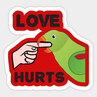 Love Hurts - Alexandrine Parakeet Female Sticker